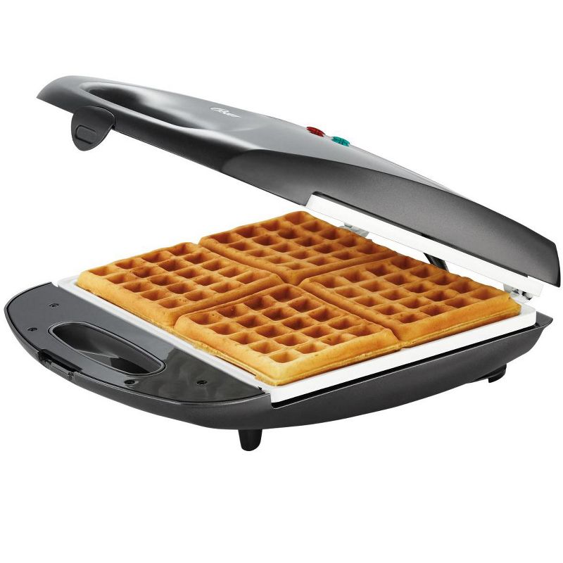 Oster Long Lasting Durable Non Stick Innovative Olive Oil Infused Ceramic Large 4 Square Slice Waffle Maker