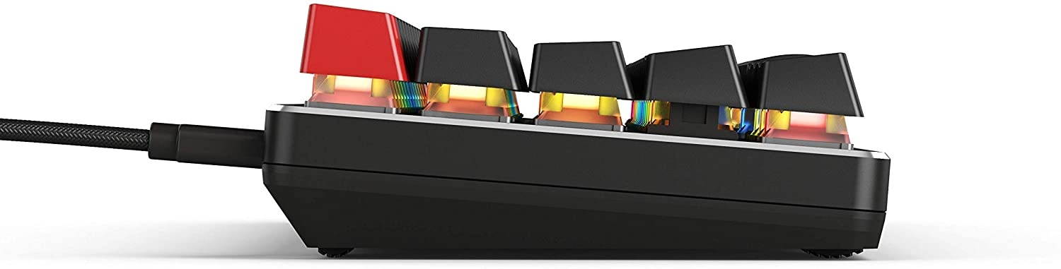 Glorious GMMK Modular Mechanical Gaming Keyboard - 60% Compact Size (61 Key) - RGB LED Backlit, Brown Switches, Hot Swap Switches (Black)(GMMK-Compact-BRN)