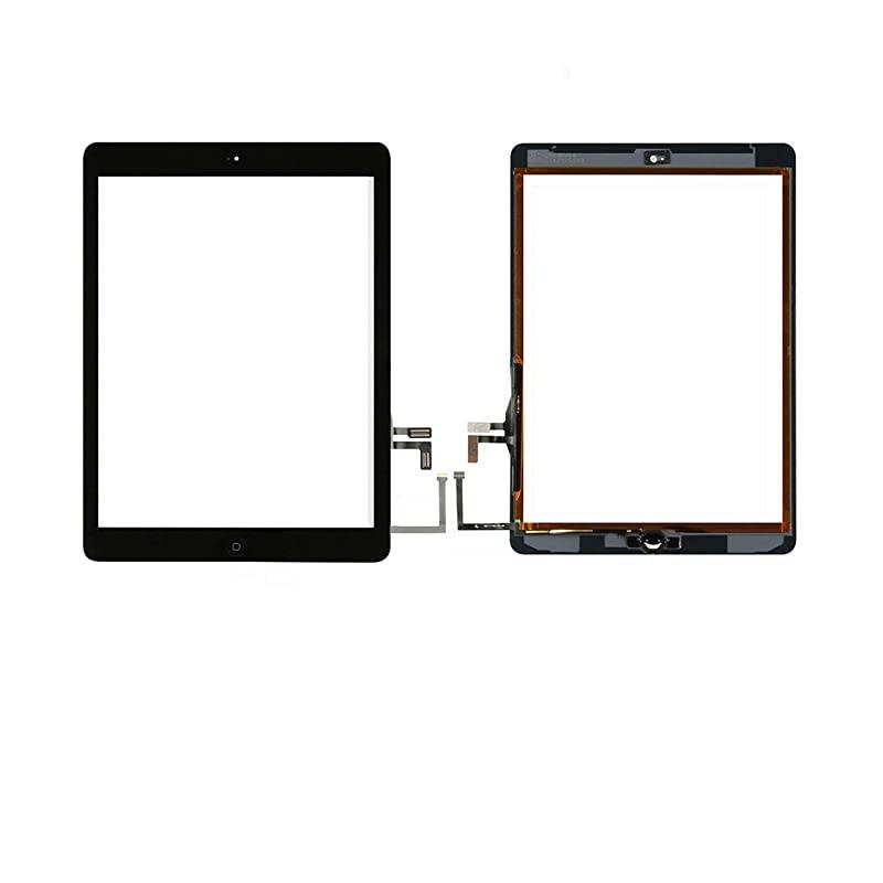 Black IPad Air 1st Generation Touch Screen Digitizer Glass Replacement Modle A1474 A1475 A1476 with Home ButtonCamera HolderPreinstalled AdhesiveTool Kit