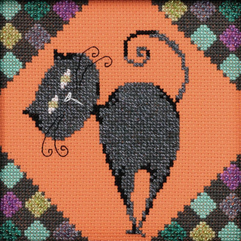 Mill Hill/Debbie Mumm Counted Cross Stitch Kit 5.75"X5.75"-Alley Cats-Cinder (14 Count)