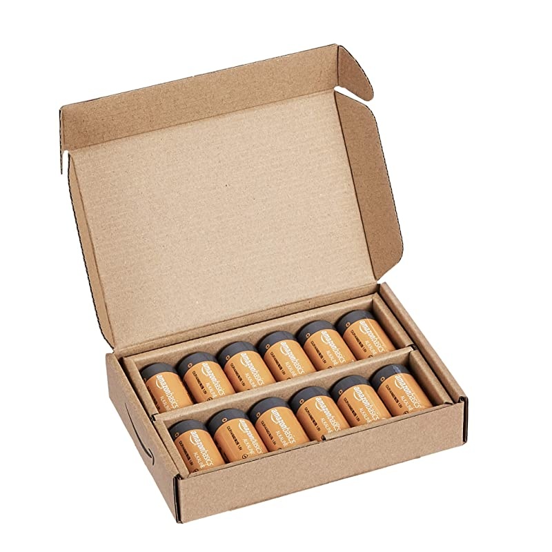 Basics 12 Pack C Cell AllPurpose Alkaline Batteries 5Year Shelf Life Easy to Open Value Pack