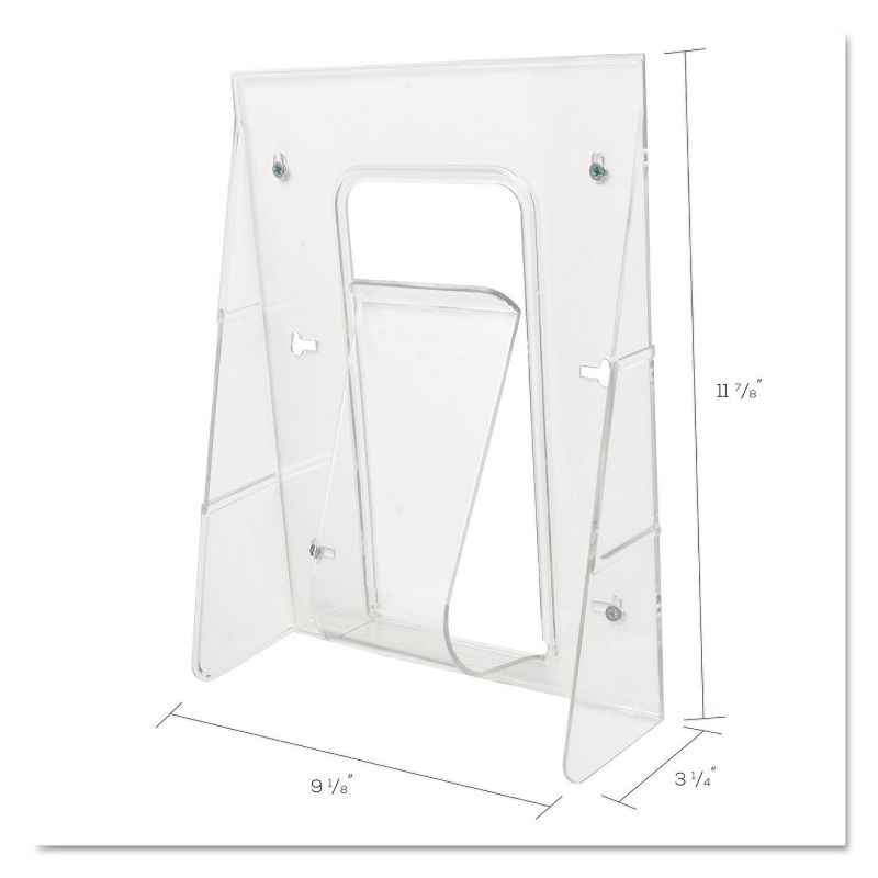 Deflecto Stand Tall Literature Holder 9 1/8w x 3 1/4d x 11 7/8h Clear 55501