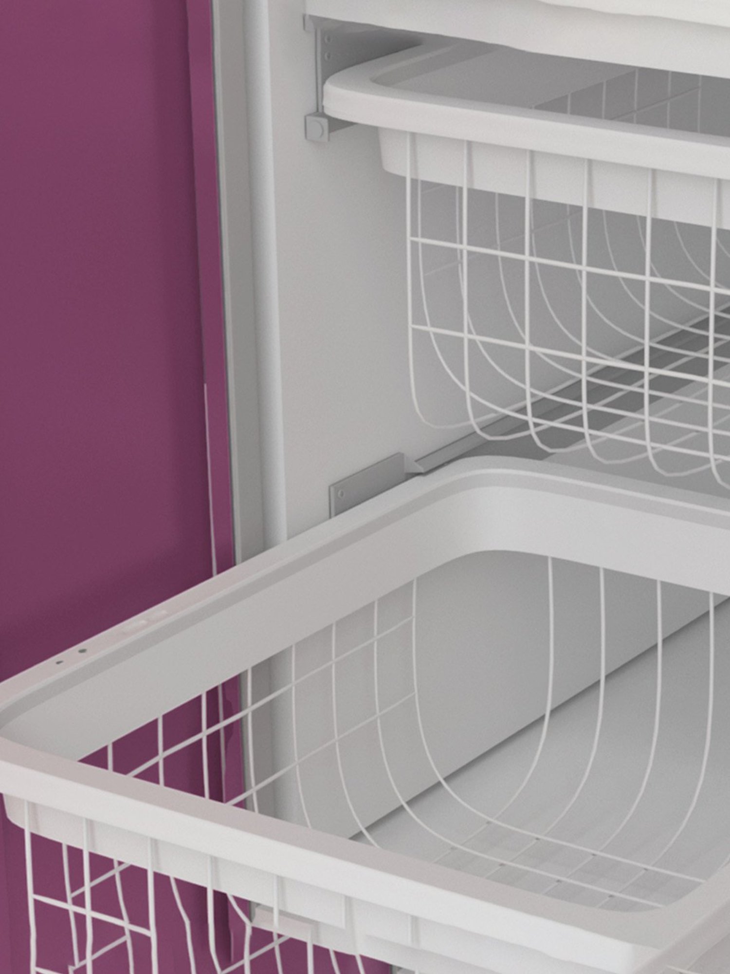 Godrej Interio Slimline Blend 3-Door Almirah, Textured Purple (1-Year Warranty, 1 Locker, 3 Drawers)