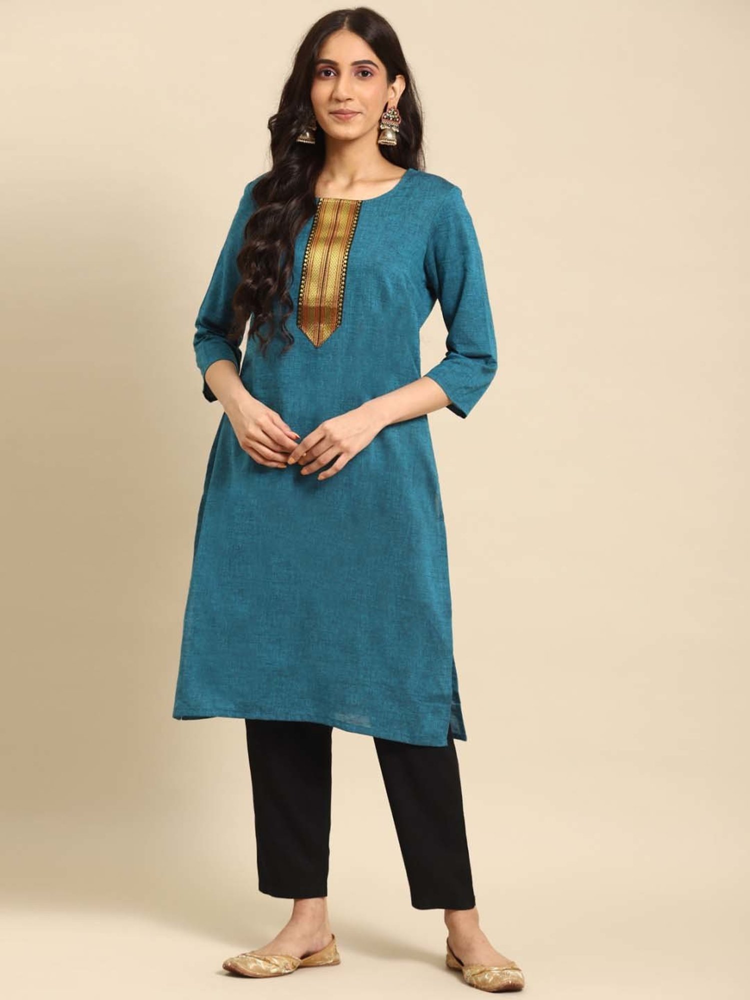 Castle Black Embroidered Palazzos