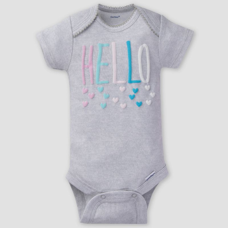 Gerber Baby Girls' 8pk Clouds Onesies - Pink/Gray Newborn