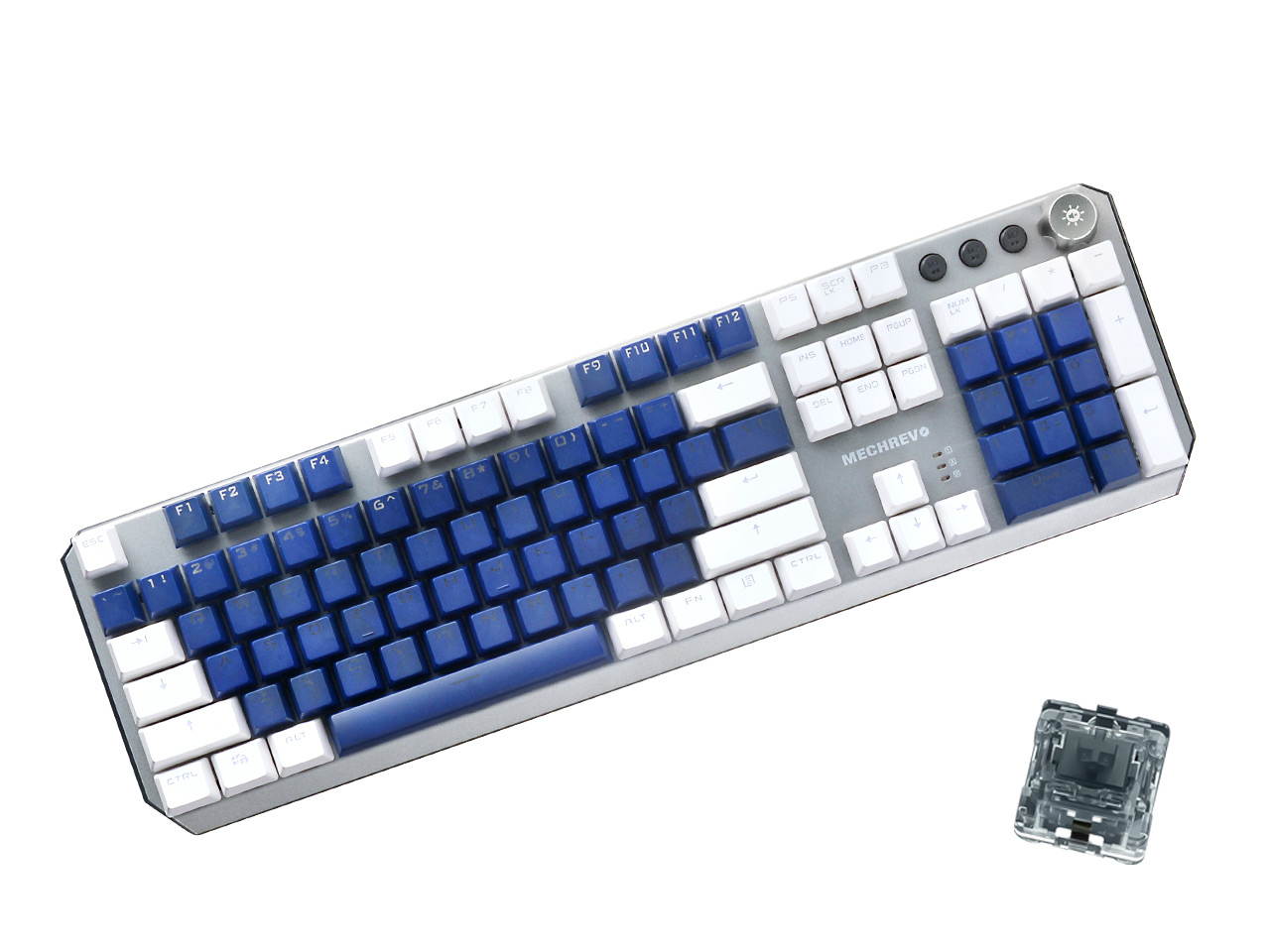 MAIBENBEN MECHREVO S1 Mechanical Gaming Keyboard 104 Keys Blue/Red/Black Switch Metal Panel Colorful Backlights Wired USB For PC Desktop Computer Laptop Notebook White/Grey Keycaps