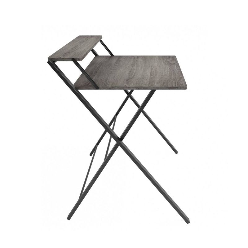 Core Folding Two Tier Desk Gray Oak/Black - Jamesdar