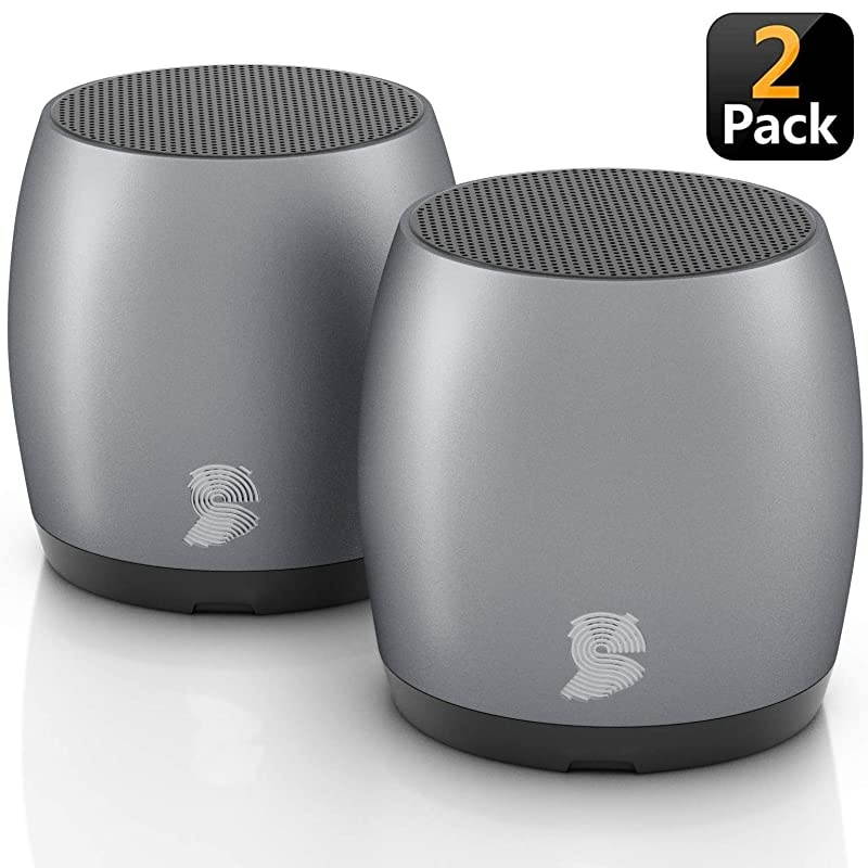 Pack HeadSound GPortable Wireless Bluetooth Speakers Latest Powerful Dual True Wireless Mini Speaker Set wSurround HD Sound Instant Pairing wBuilt in Mic HandsFree Calls for Home Office