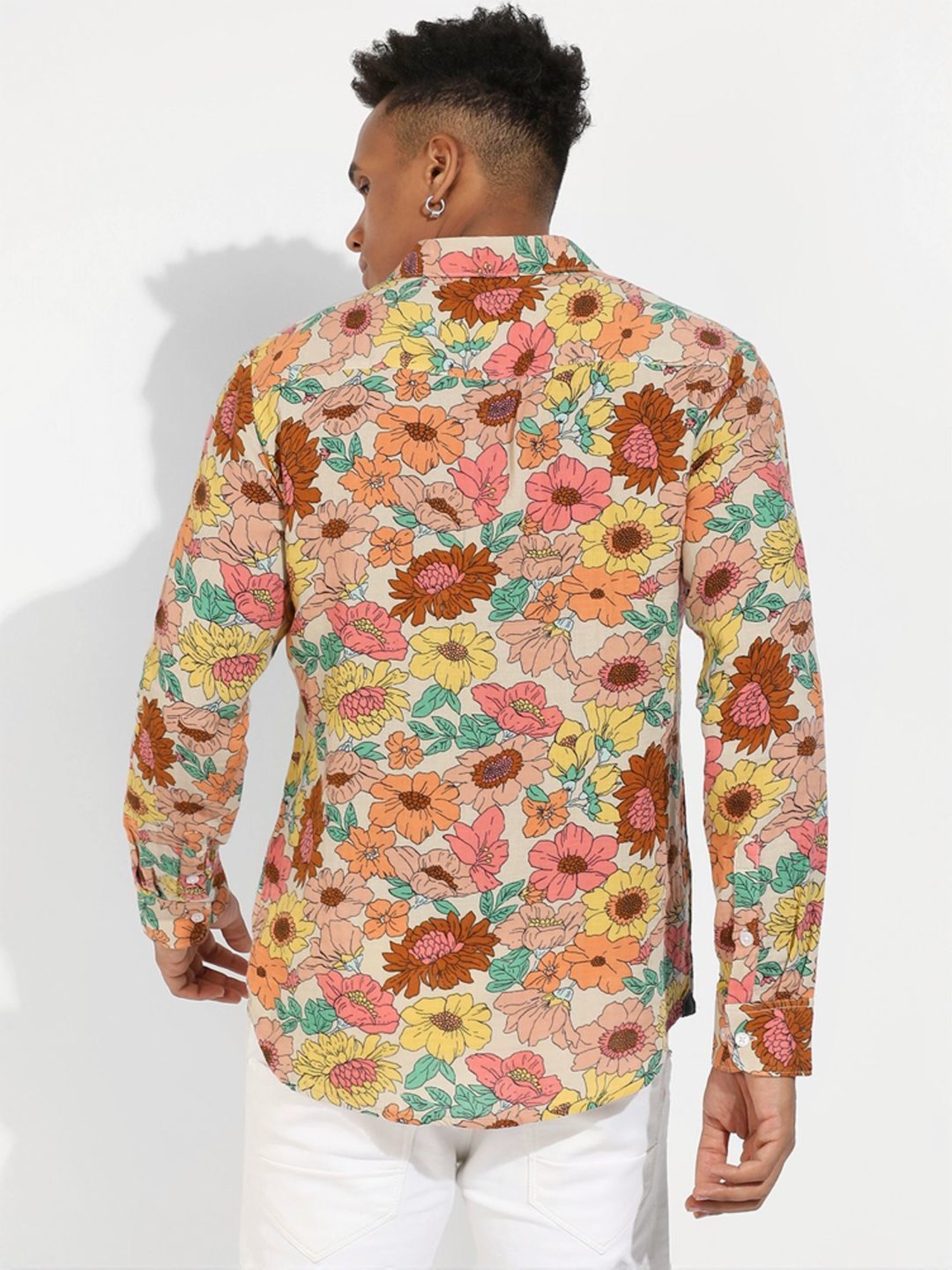 Campus Sutra Multicolored Regular Fit Floral Print Shirt
