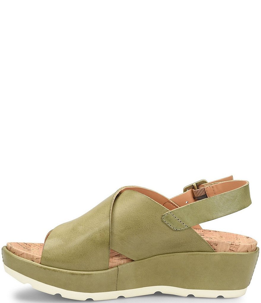 Kork-Ease Chloe Leather Slingback Wedge Sandals