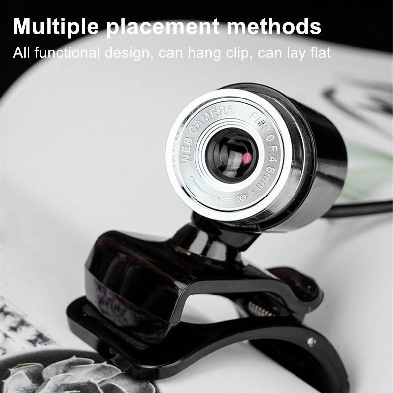 Webcam 480P HD USB Camera Rotatable Web Cam with Mic for Computer Laptop