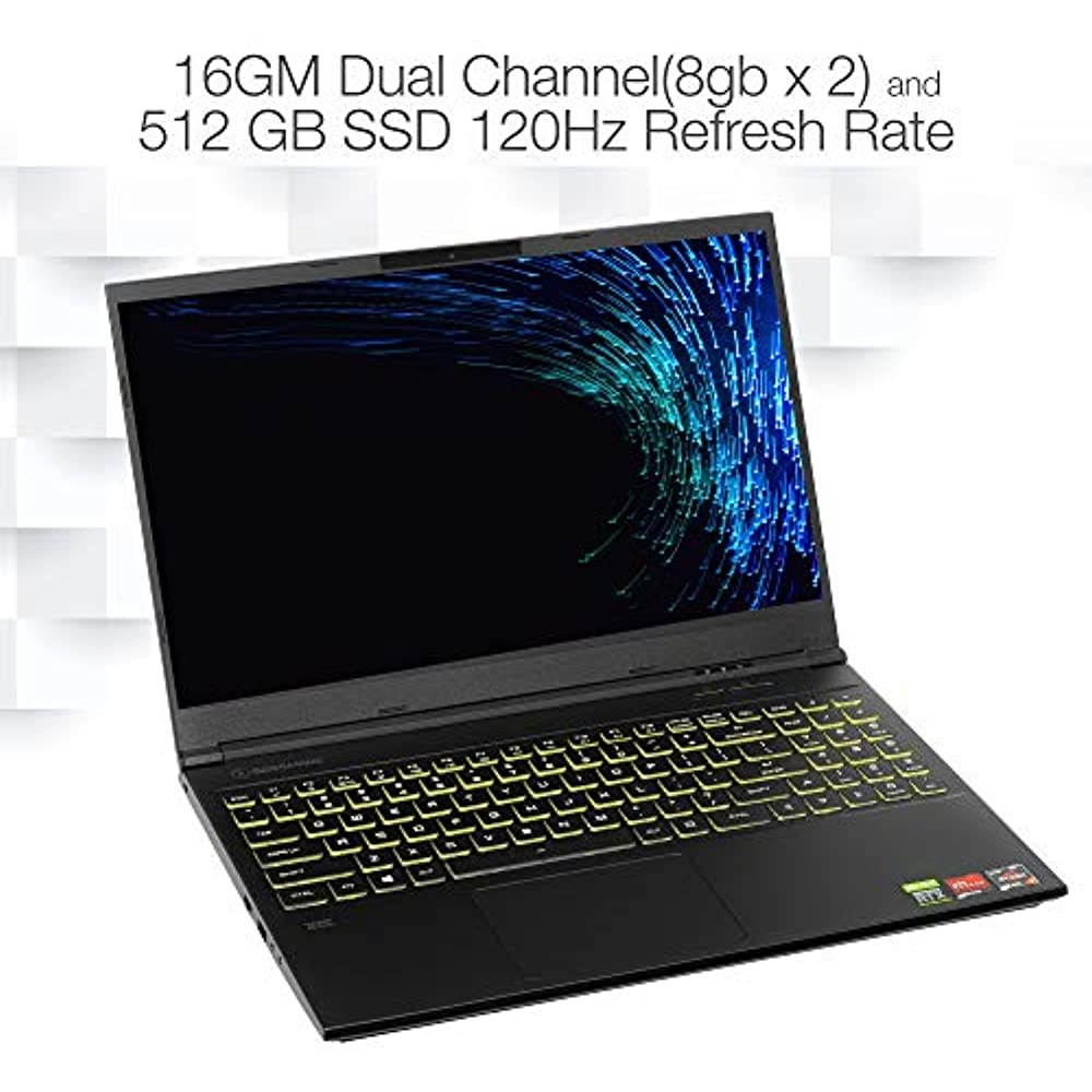 Evoo Gaming 15.6&rdquo; Laptop, FHD, 120Hz, AMD Ryzen 7 4800H Processor, NVIDIA GeForce RTX 2060, THX Spatial Audio, 512GB SSD, 16GB RAM, RGB Backlit Keyboard, HD Camera, Windows 10 Home, Black (EG-LP7-BK)