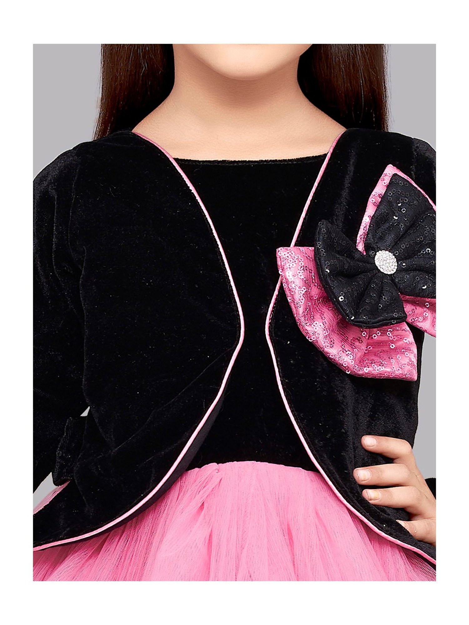 Many Frocks Kids Red Solid Dress