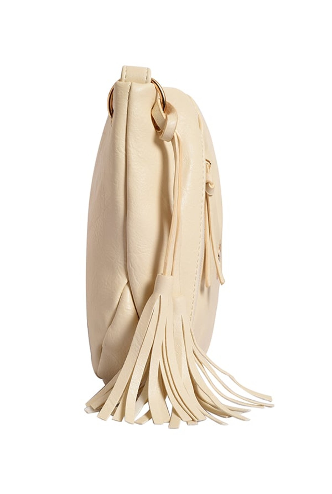 Lino Perros Cream Tassel Sling Bag