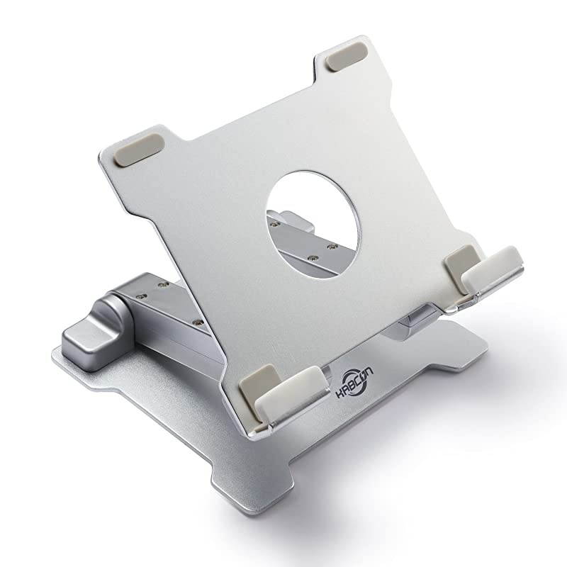 Quality Tablet StandAdjustable Foldabele EyeLevel Aluminum Solid Up to 15in Tablets Holder for Microsoft Surface Series TabletsiPad SeriesSamsung Galaxy Tabs Kindle FireEtcSilver