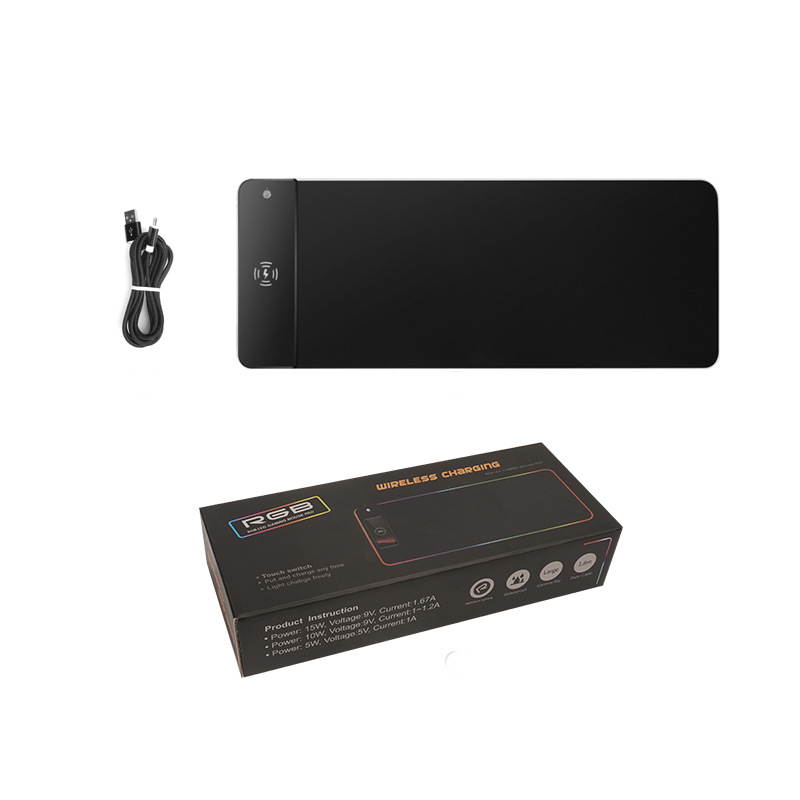 ALAMENGDA RGB LED Smart Phone Charger Gaming Mouse Pad Large Size Desk Keyboard Mat With 10W Wireless Charger 11.81x31.50inch Extra Large XL Size Anti-Slip Gaming Mouse Pad For PC Laptop Macbook