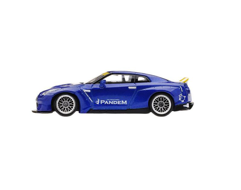 Nissan GT-R R35 Pandem with Duck Tail Velocity Blue Met. Ltd Ed 3000 pcs 1/64 Diecast Model Car by True Scale Miniatures