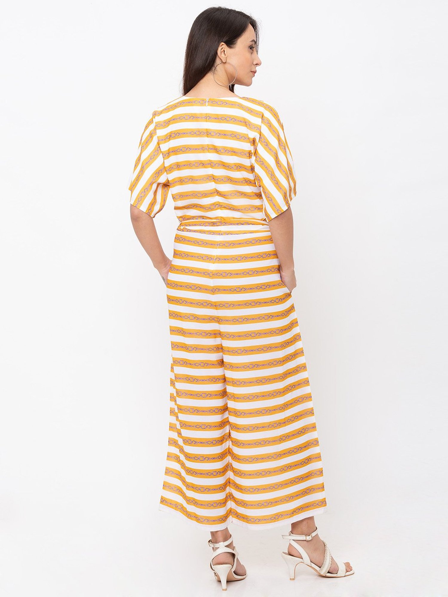 ITI Yellow & White Striped Jumpsuit