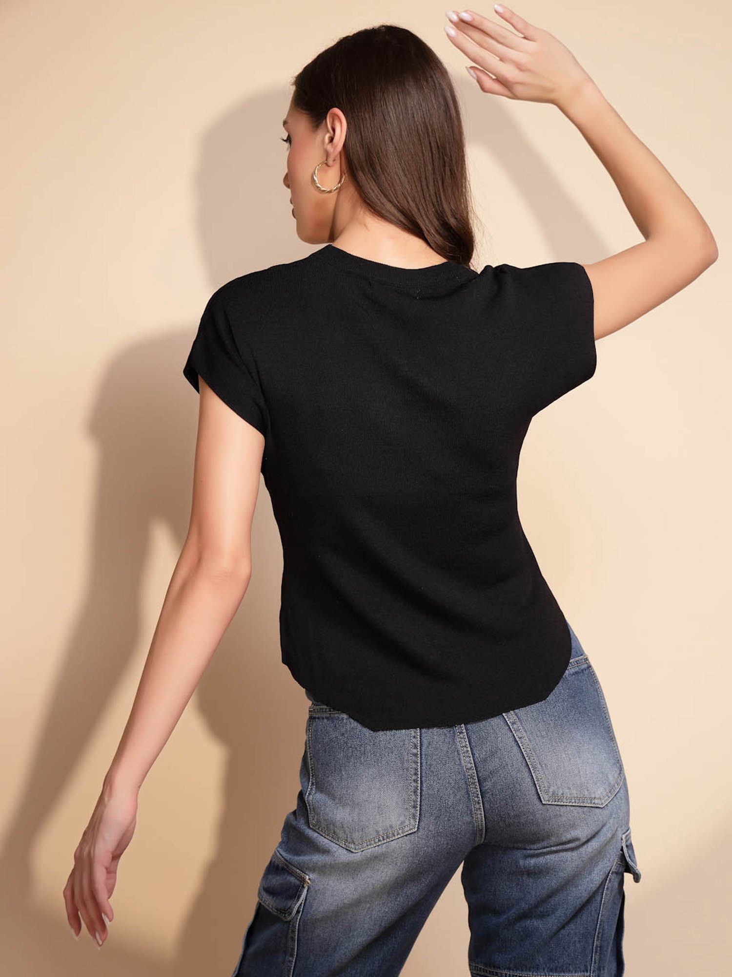 Global Republic Black Regular Fit Top