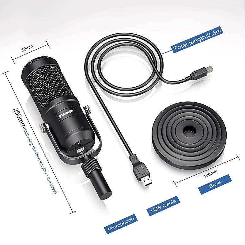 USB Microphone  Condenser Podcast Microphone for Computer Suitable for Recording Gaming Desktop Windows Mac YouTube Streaming Discord