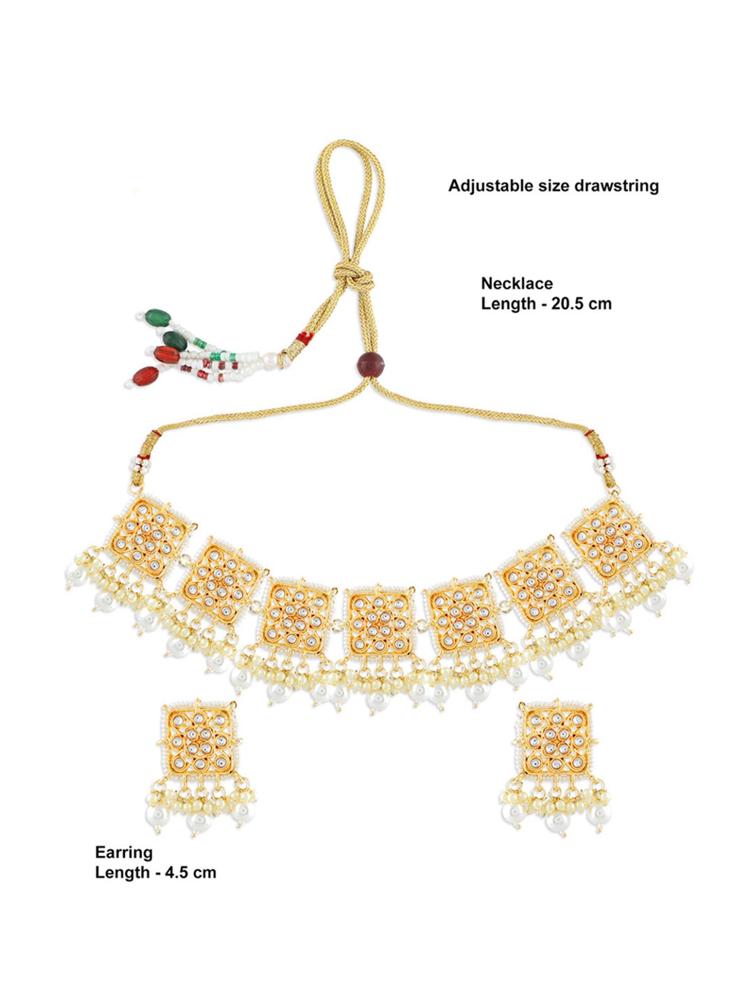 Fida Ethnic White Jewellery Set