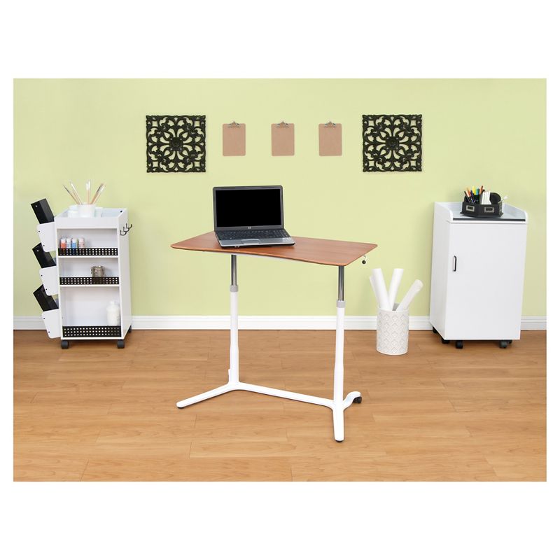 Element Sit-Stand Height Adjustable Desk White/Cherry - Studio Designs