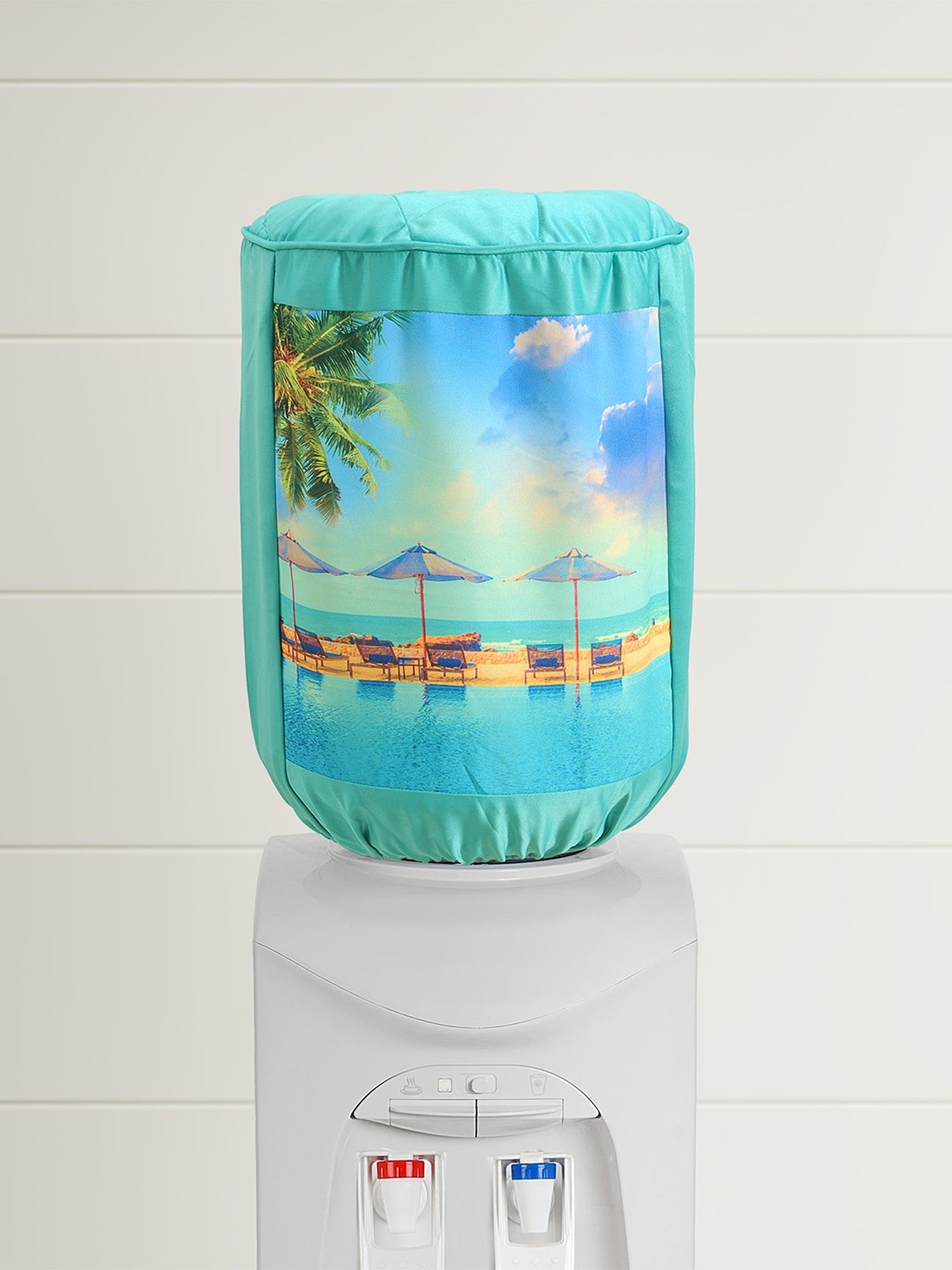 Swayam Turquoise Cotton 20 Litre Water Dispenser Bottle Covers - Set of 1