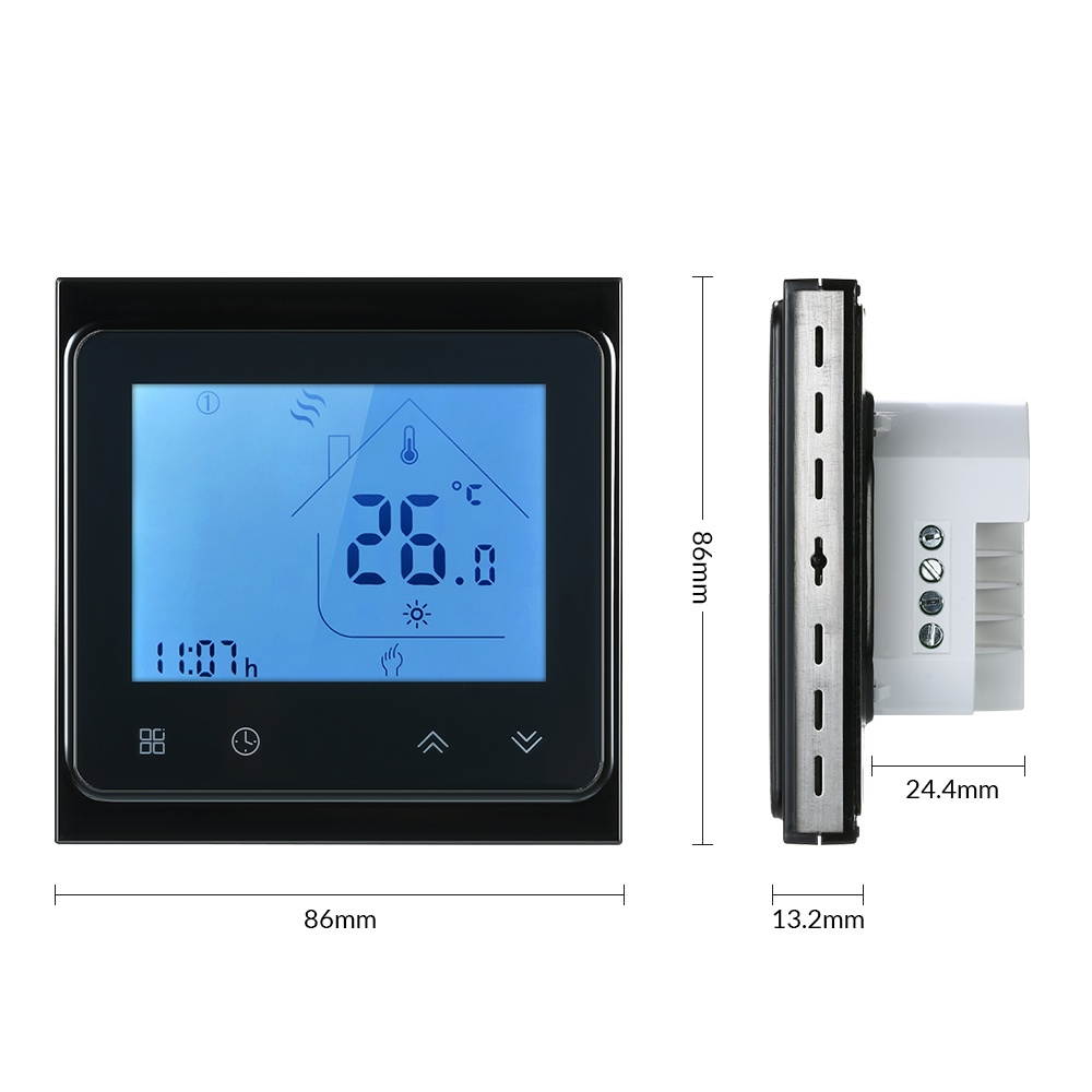 5A Water Heating Thermostat with Touchscreen LCD Display Weekly Programmable Energy Saving Temperature Controller