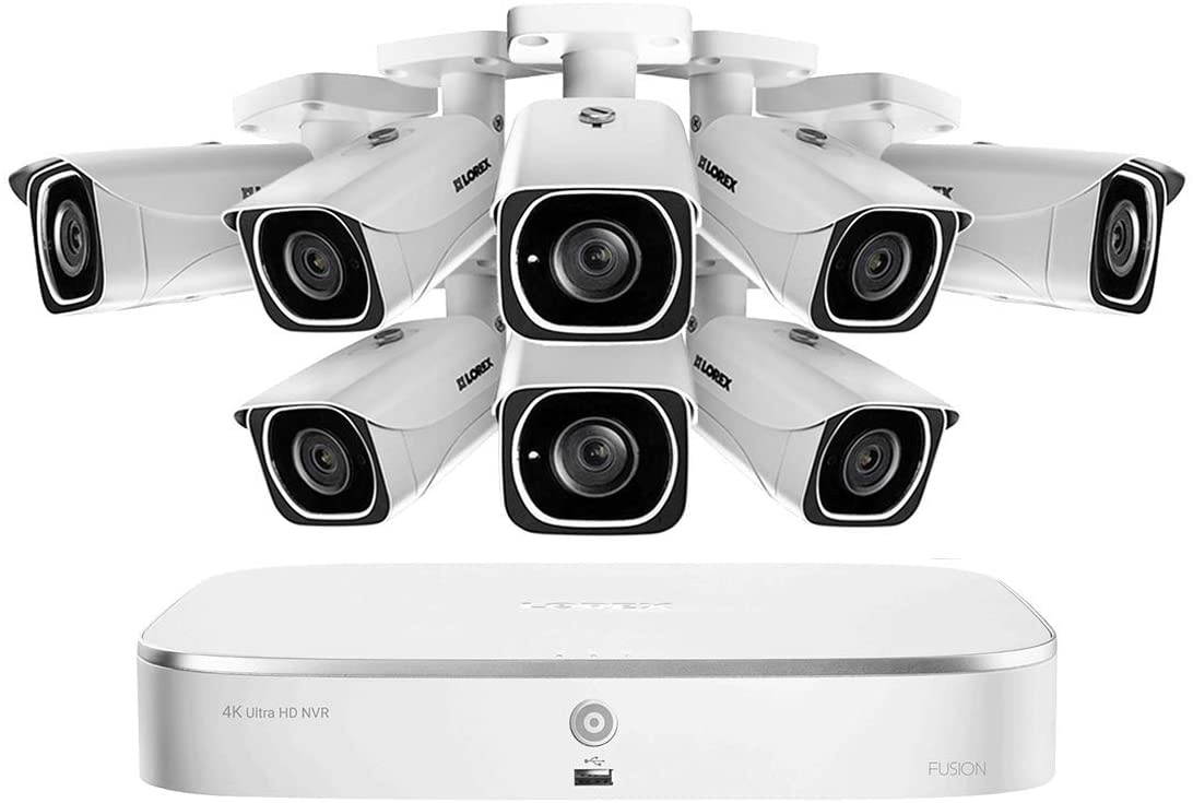 Lorex 4KHDIP88W N841A82 4K NVR w/ 2TB and 8 LNB8111B 4K Bullet Cameras