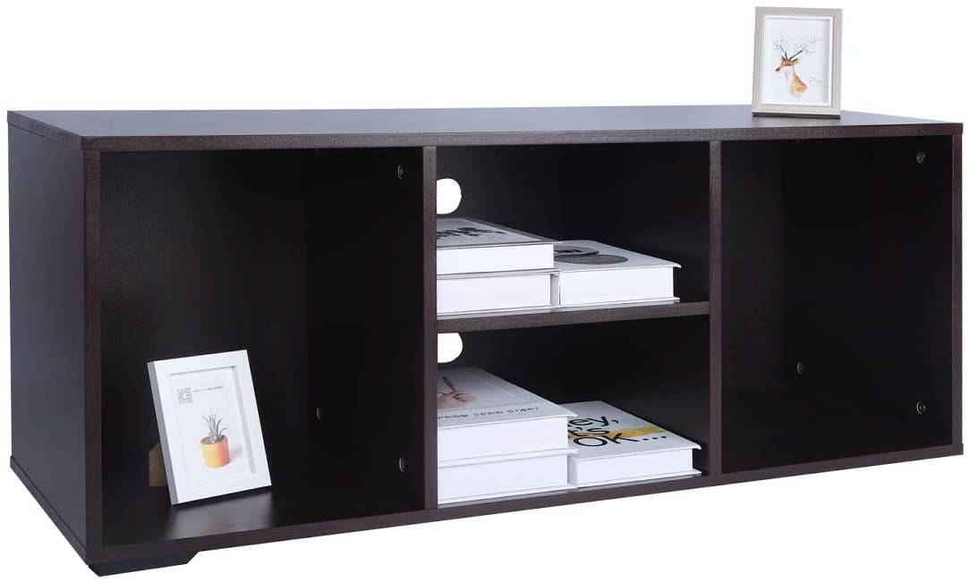 TINSAWOOD TV Stand Media Console with Wooden Frame Living Room Storage Cabinet Entertainment TV Stands,42 Inch