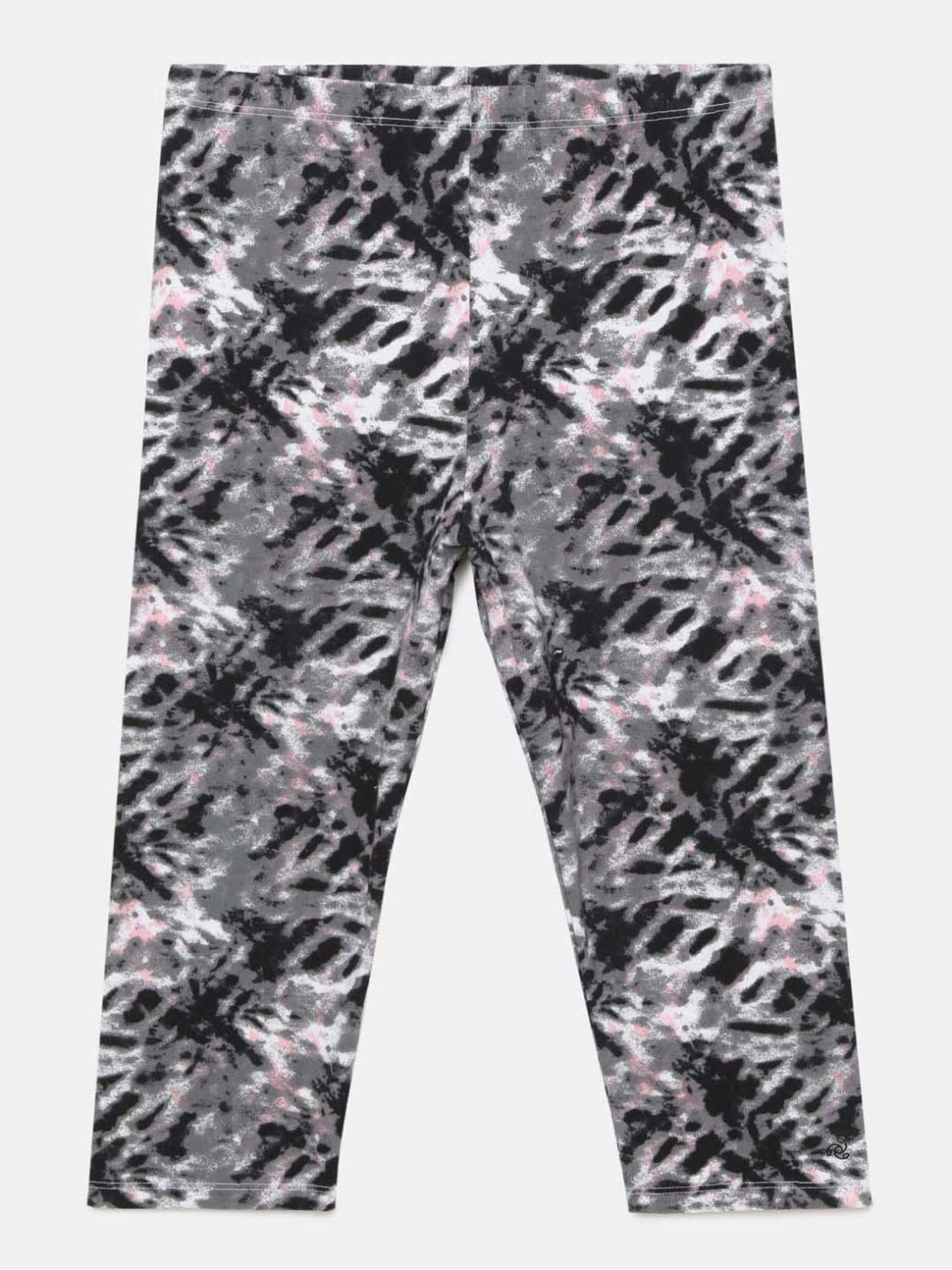 Jockey Kids Pink & Grey Cotton Printed Leggings (Pack of 2) - Assorted