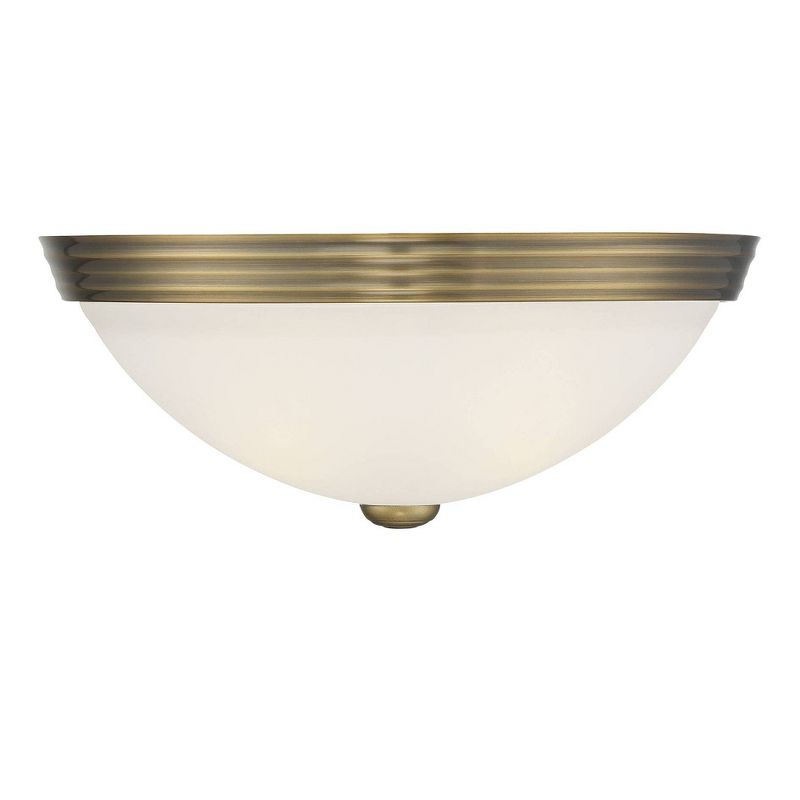 13" 2 Light Flush Mount Pendant Warm Brass - Aurora Lighting