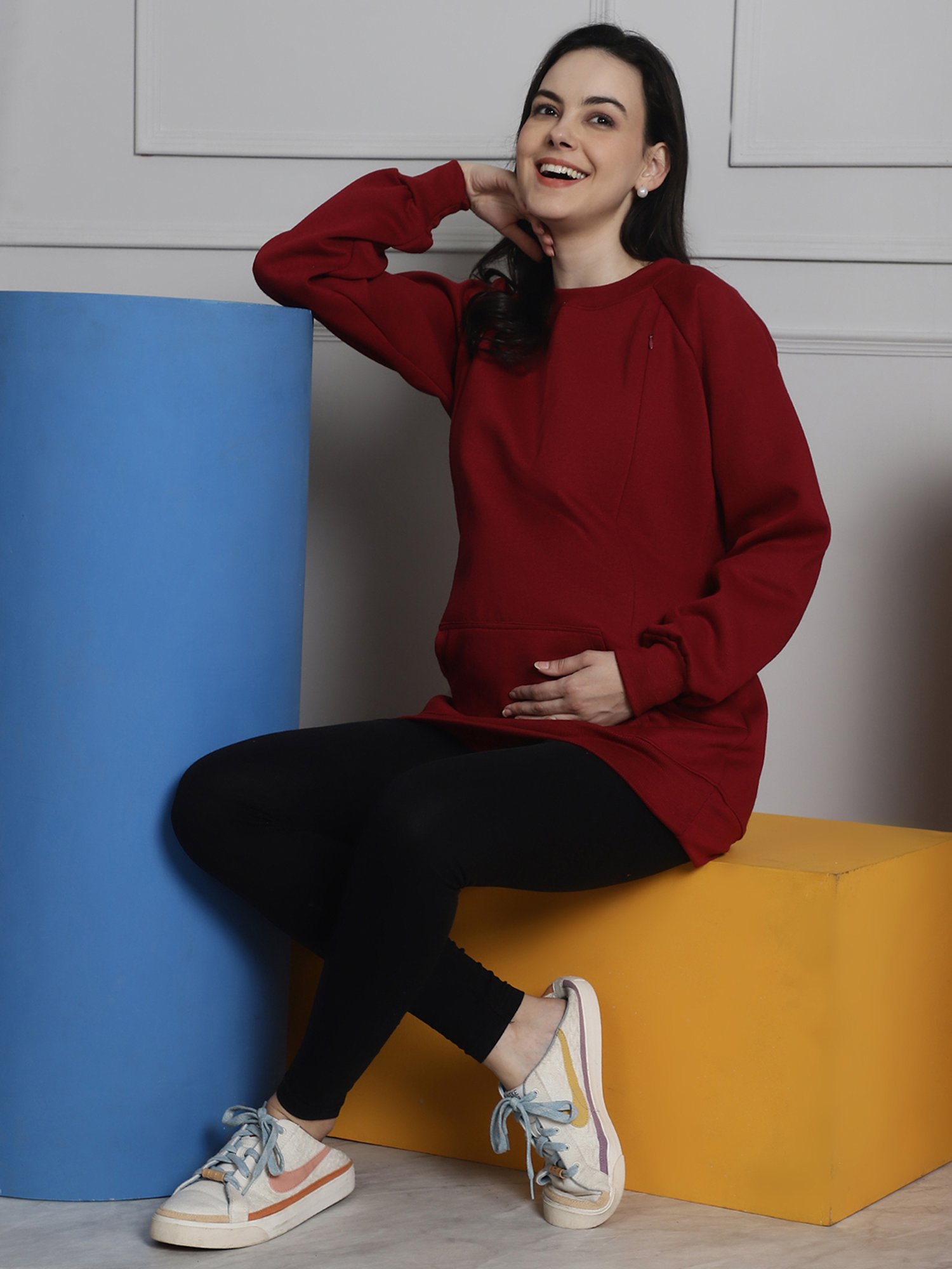 Secret Wish Maroon Maternity Pullover