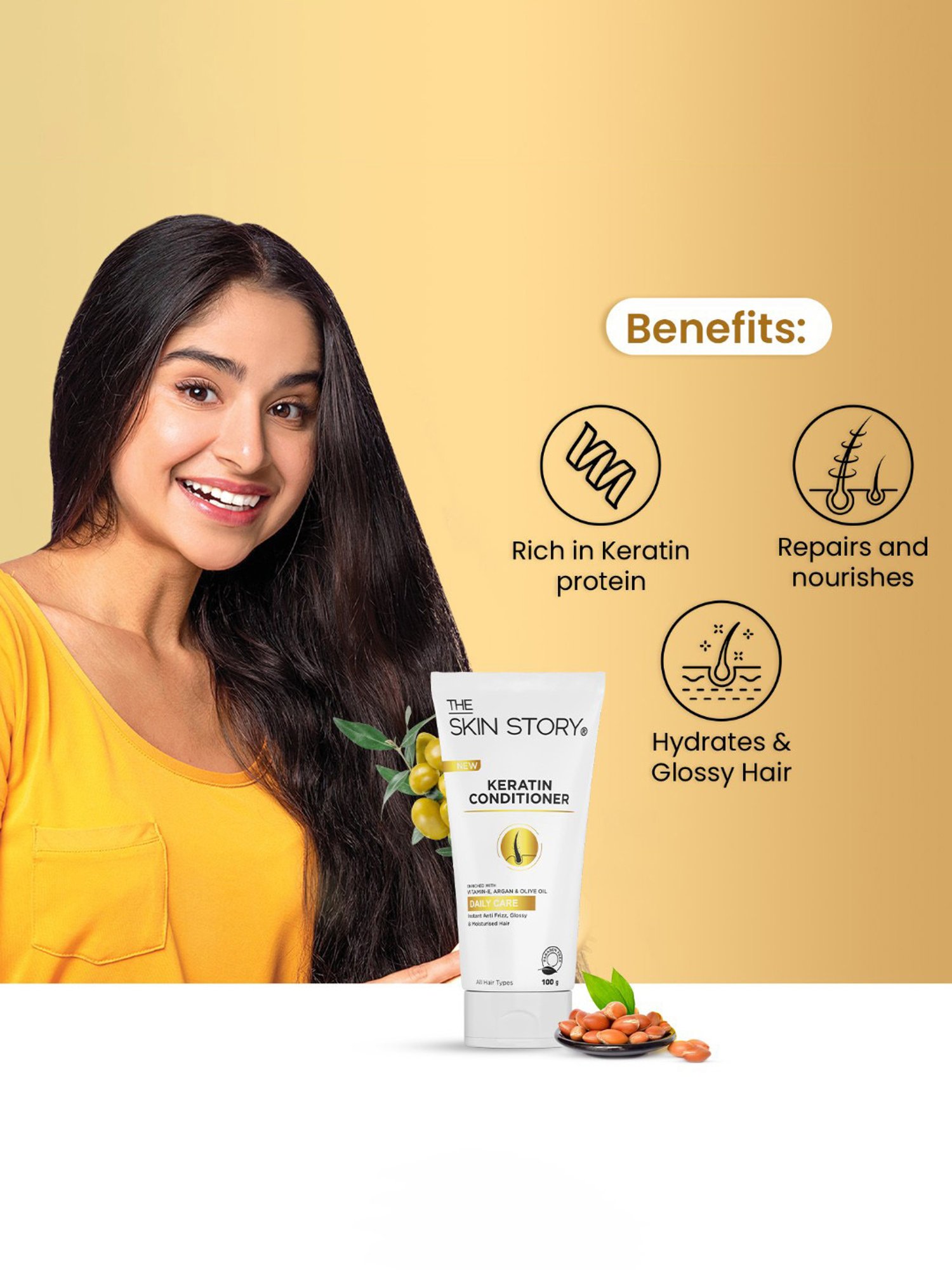 The Skin Story Vitamin E & Olive Oil Daily Care Keratin Conditioner - 100 gm