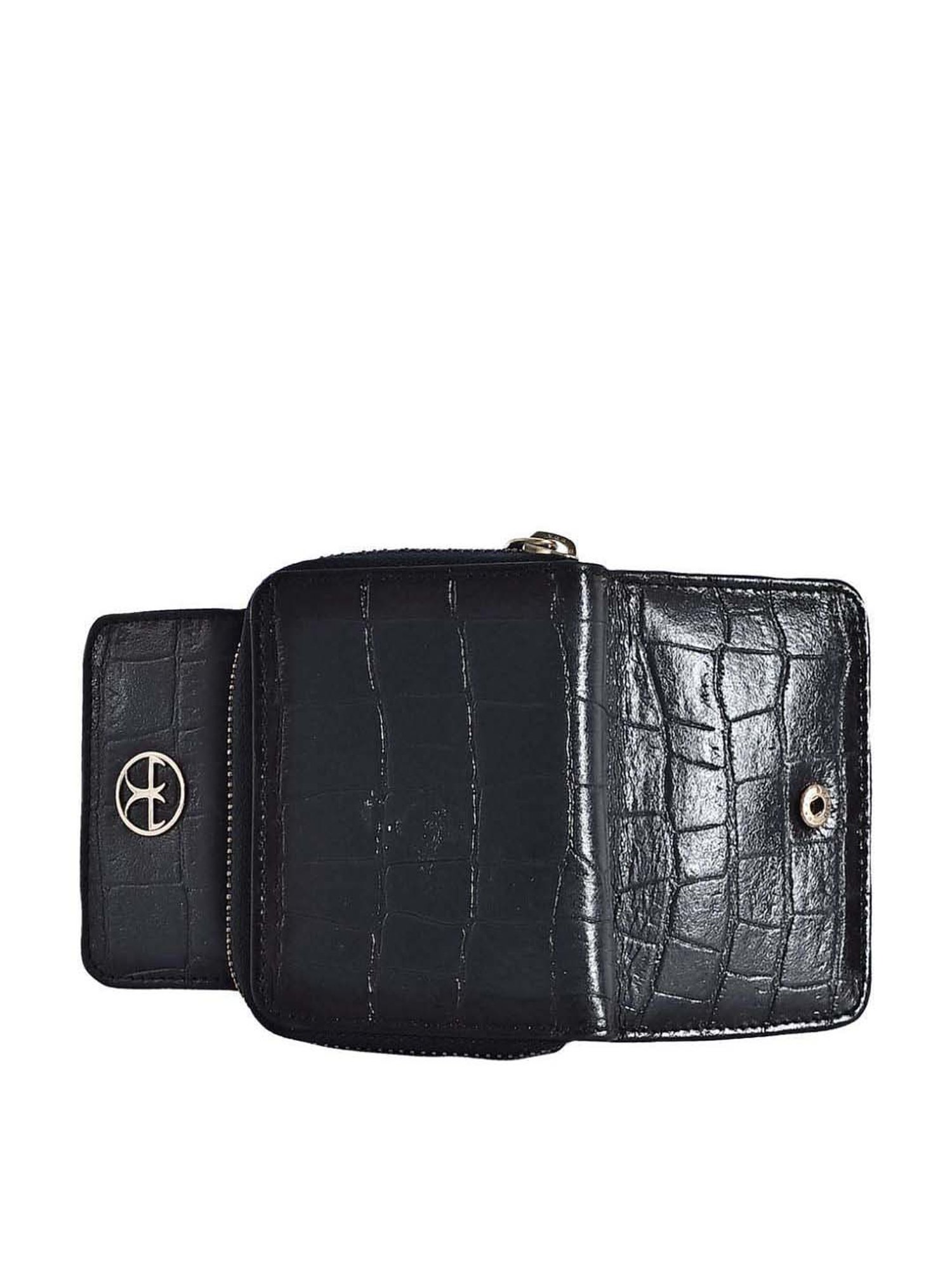 Eske Eva Navy Textured Tri-Fold Wallet for Women