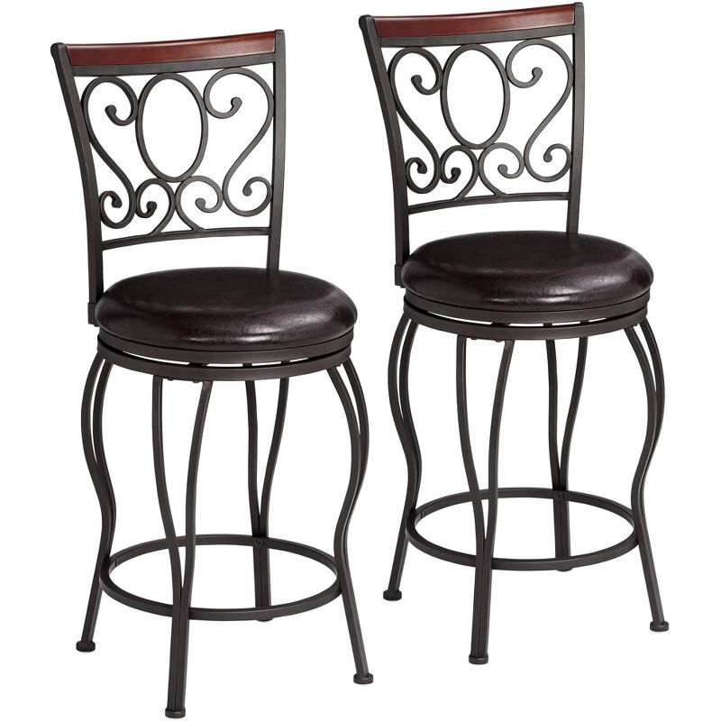 55 Downing Street Alberta 24" High Swivel Counter Stools Set of 2