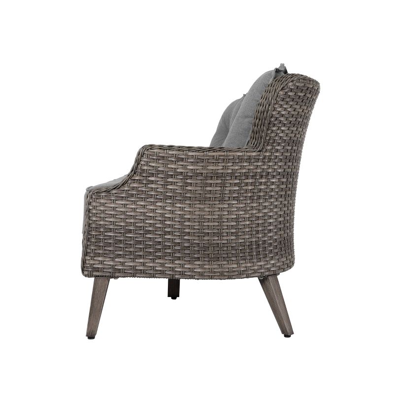 4pc Wicker Patio Seating Set With Cushions Dark Gray - Nuu Garden