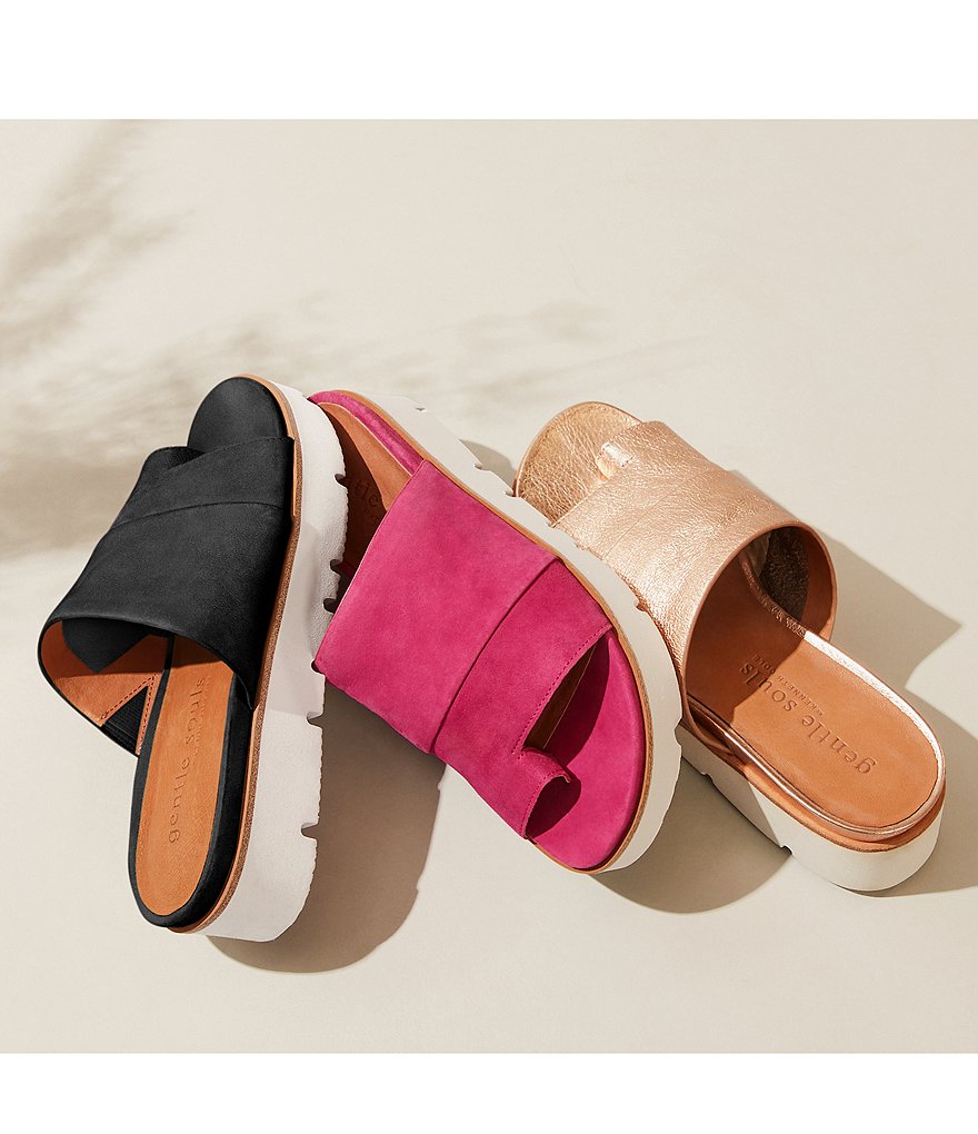 Gentle Souls Lavern Suede Toe Thong Platform Sandals