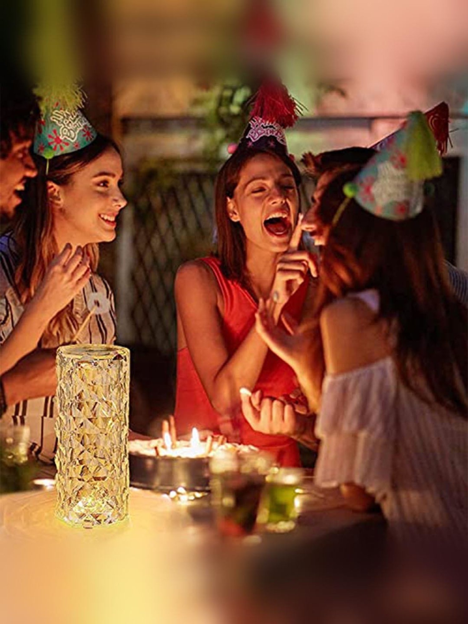 Xergy Crystal Diamond Table Lamp, 16 Colors RGB with Touch & Remote Control for Living Room, Bedroom