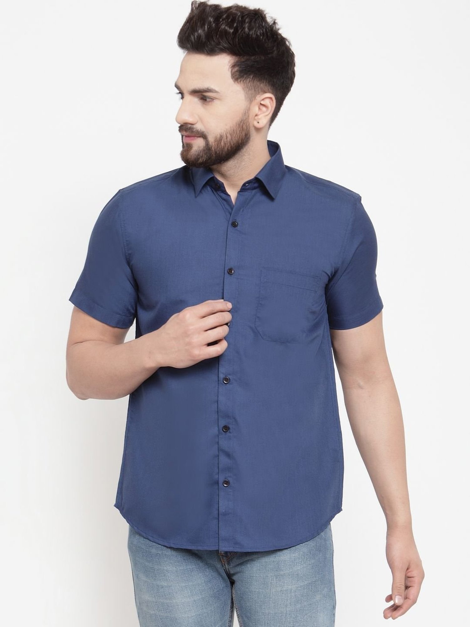 Jainish Blue Regular Fit Shirt