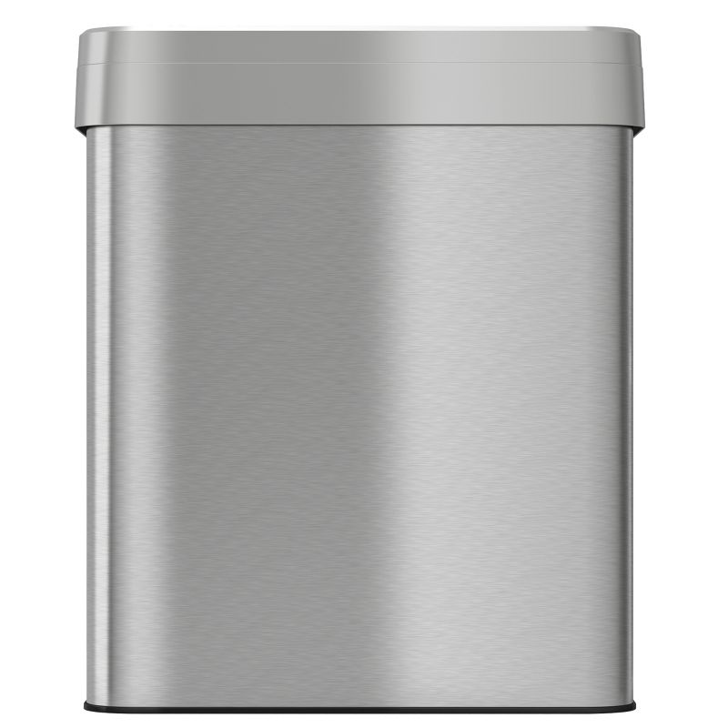 iTouchless Open Top Trash Can with Dual AbsorbX Odor Filters 16 Gallon Silver Stainless Steel