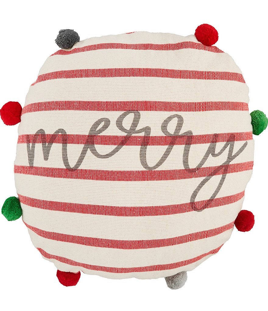 Mud Pie Merry Everything Collection Merry Round Pillow