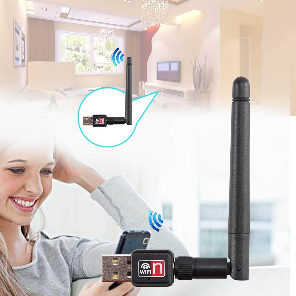 Mini USB 150M 150Mbps Wireless LAN Adapter 802.11b/n/g WiFi w/ 2dBi Antenna  Portable Home Office Wireless Network Cards