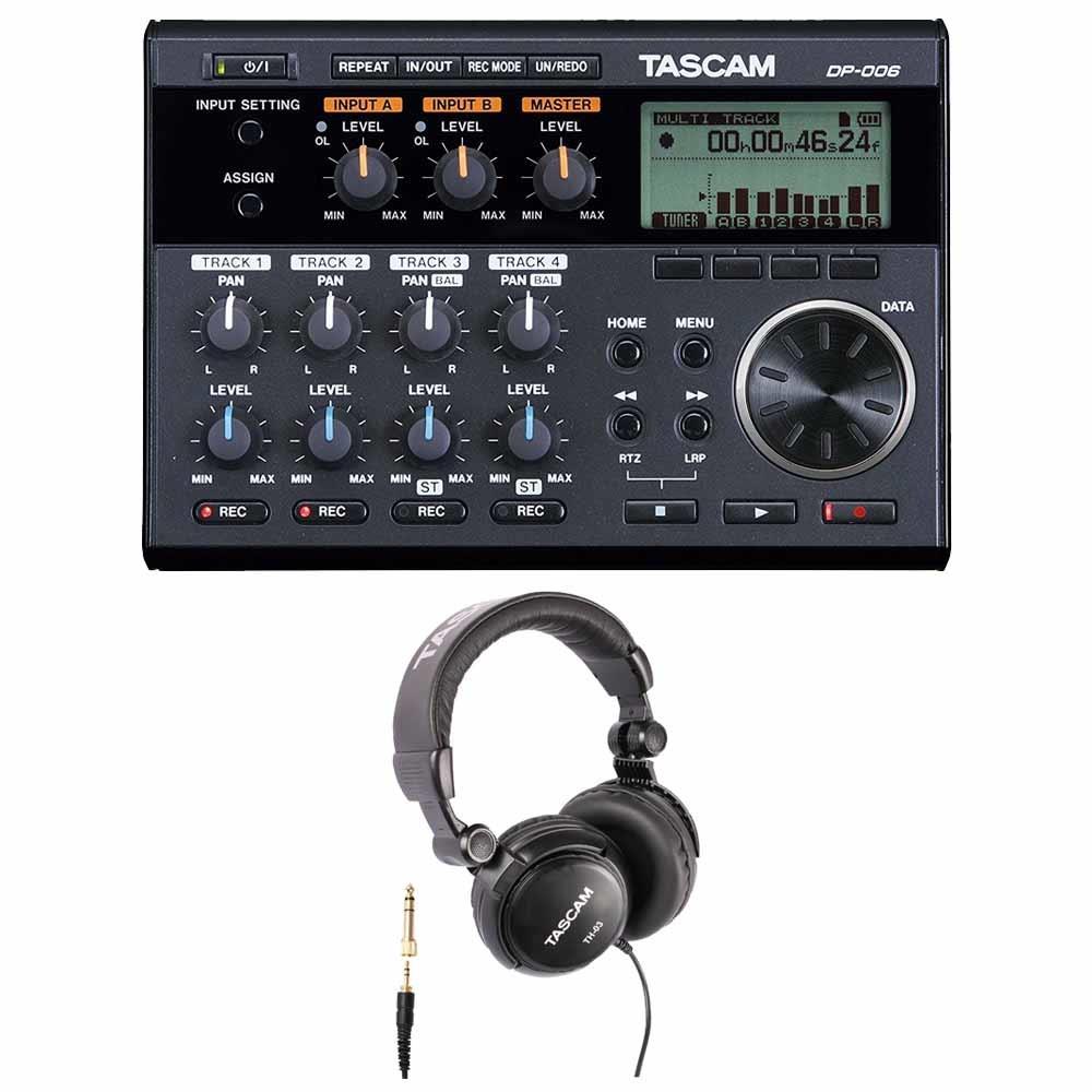 Tascam DP-006 Digital 6-Track Portable Multi-Track Recorder with Headphones