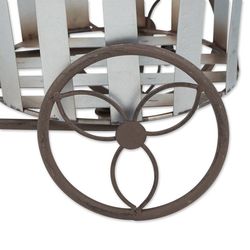 9.25" Indoor/Outdoor Iron Galvanized Bucket Bike Plant Stand Black - Zings & Things