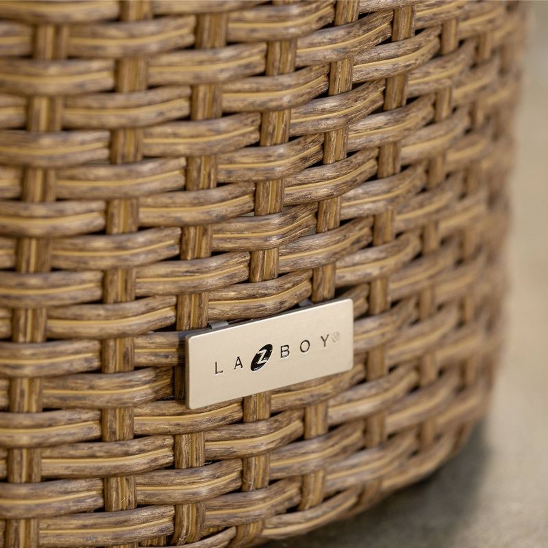 Nolin 4pc Sectional & Ottoman Weathered Sunbrella Spectrum Denim Fabric - La-Z-Boy