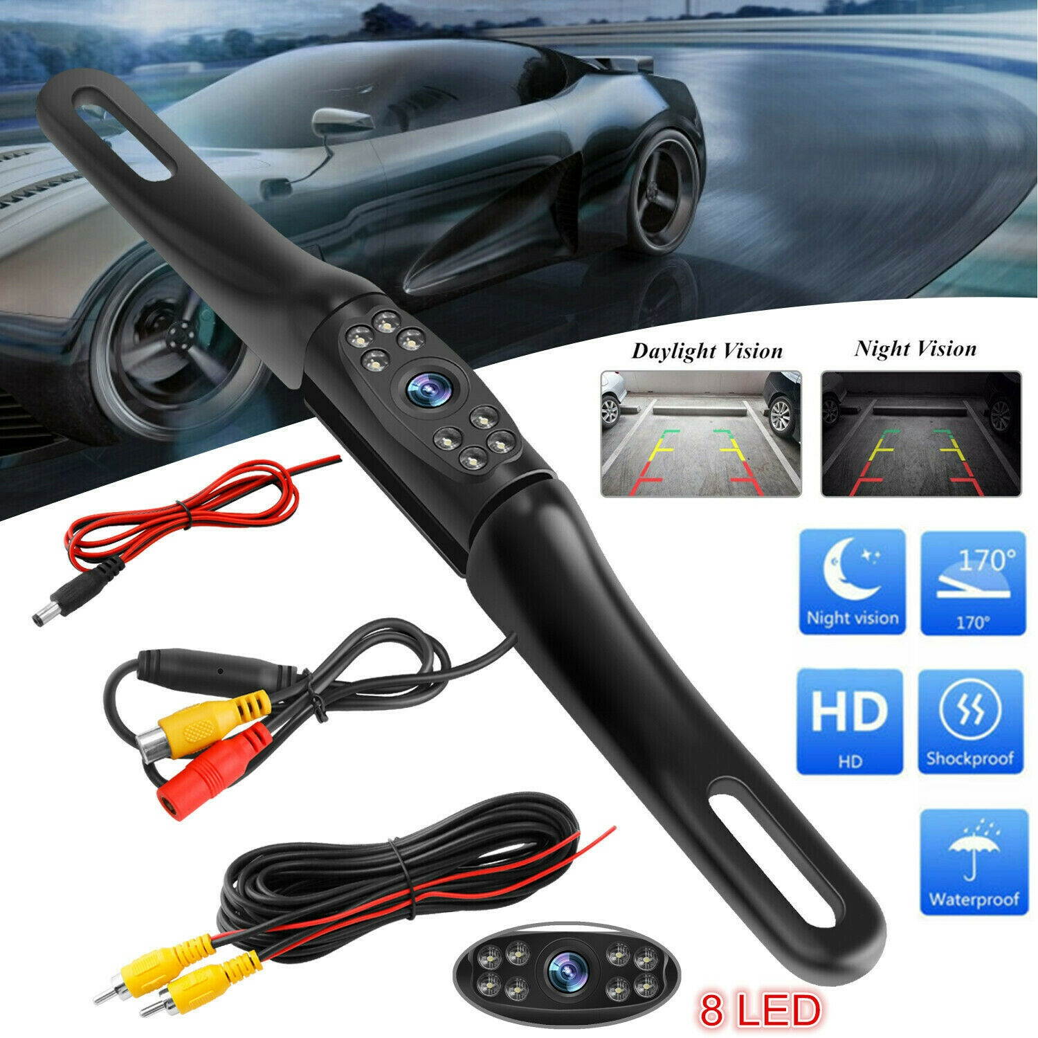 Parking Camera Wide 170&deg; Waterproof Night Vision Car Rear View Reverse Backup US
