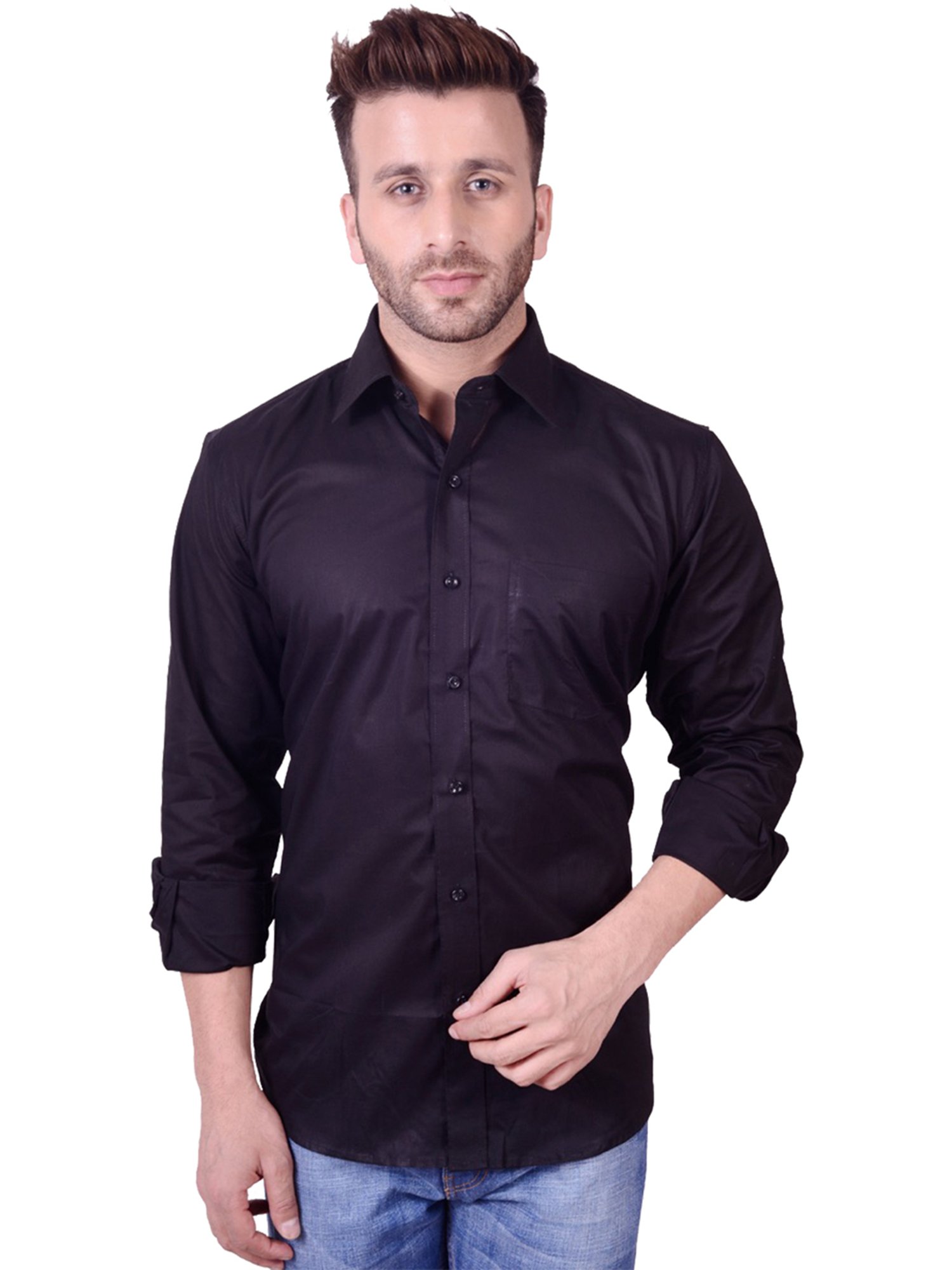 Hangup Plus Midnight Black Regular Fit Shirt