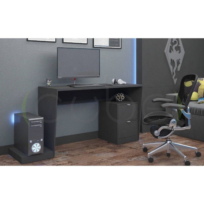 Randalls Gamer Desk 1.0 with 2 Drawers Black - Manhattan Comfort