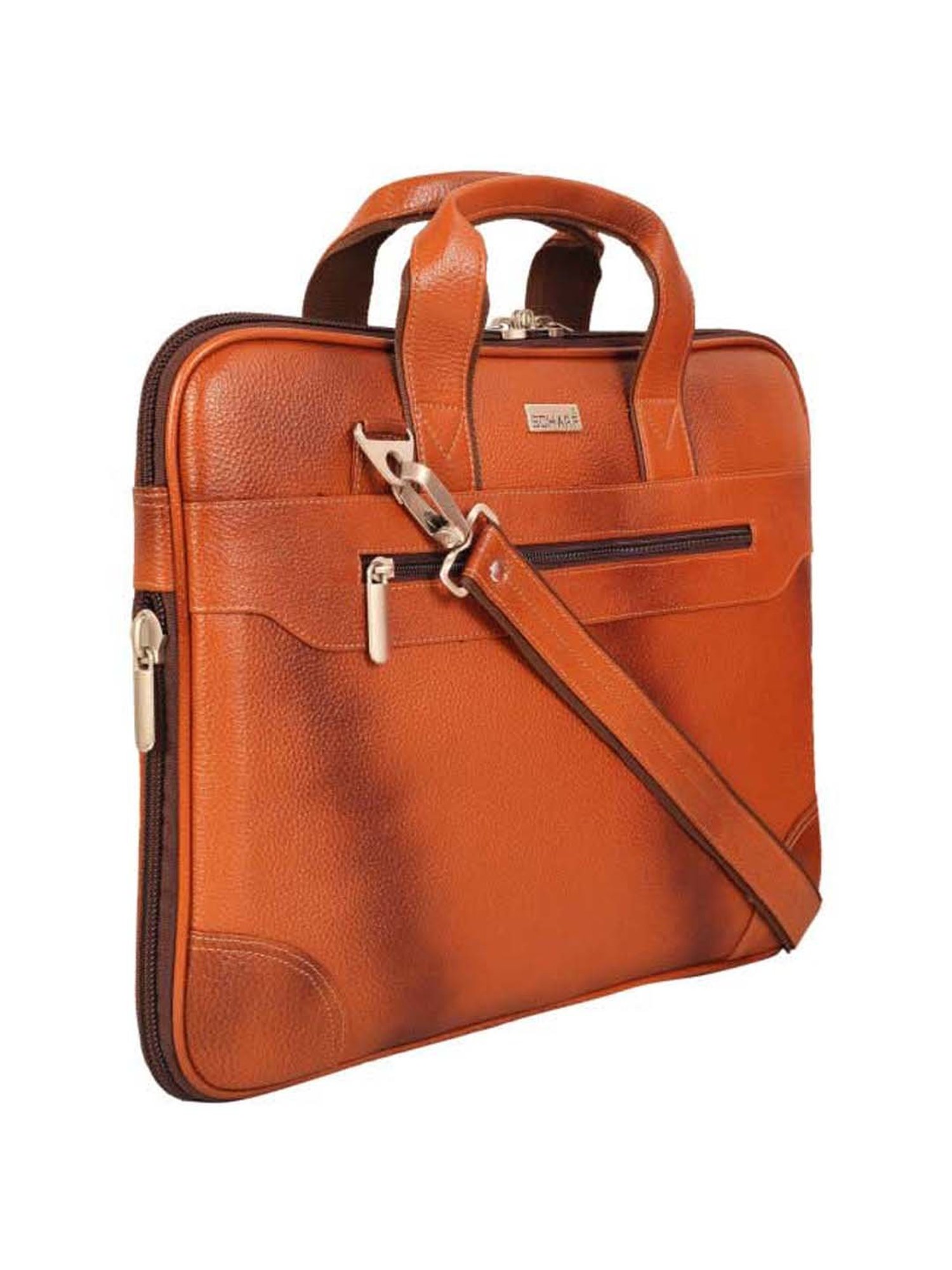 Scharf Walker Tan Formal Leather Laptop Bag